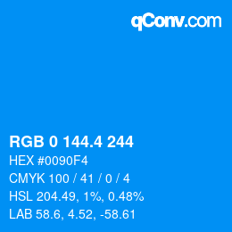 カラーコード: RGB 0 144.4 244 | qconv.com