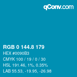 Color code: RGB 0 144.8 179 | qconv.com