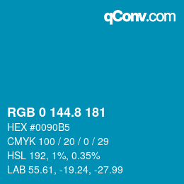 カラーコード: RGB 0 144.8 181 | qconv.com