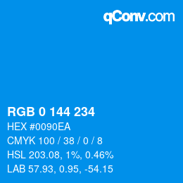 Color code: RGB 0 144 234 | qconv.com