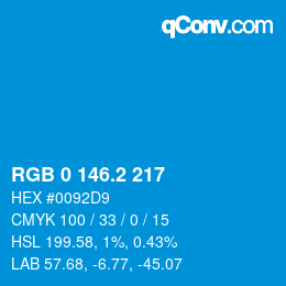 Color code: RGB 0 146.2 217 | qconv.com