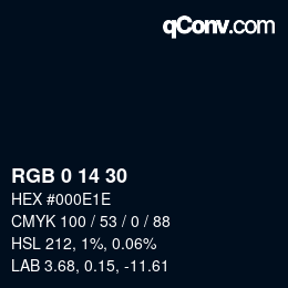 颜色代码: RGB 0 14 30 | qconv.com