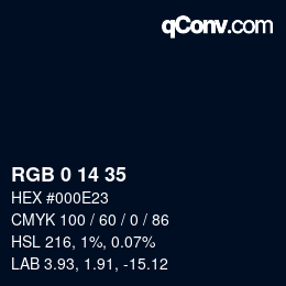 Color code: RGB 0 14 35 | qconv.com