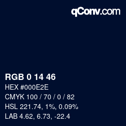 Color code: RGB 0 14 46 | qconv.com