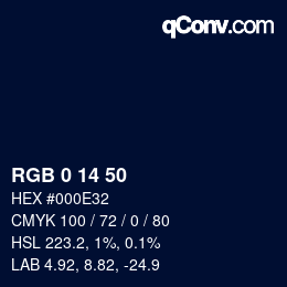 Color code: RGB 0 14 50 | qconv.com