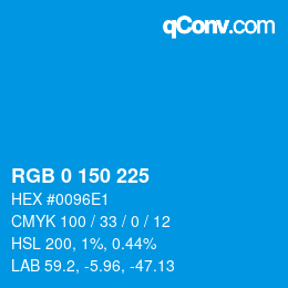 Color code: RGB 0 150 225 | qconv.com