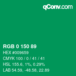 Color code: RGB 0 150 89 | qconv.com