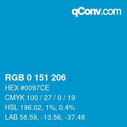 Código de color: RGB 0 151 206 | qconv.com