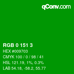 Color code: RGB 0 151 3 | qconv.com