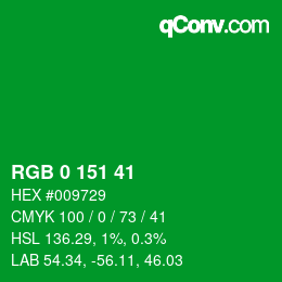 Color code: RGB 0 151 41 | qconv.com