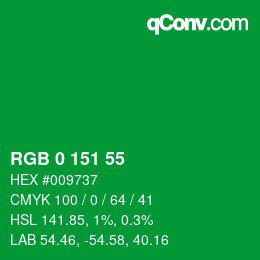 Color code: RGB 0 151 55 | qconv.com