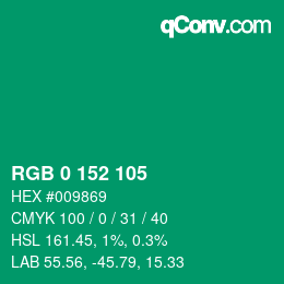 Color code: RGB 0 152 105 | qconv.com