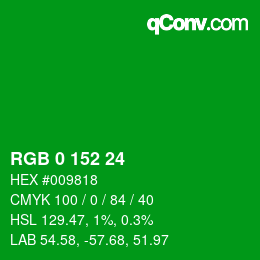 Color code: RGB 0 152 24 | qconv.com