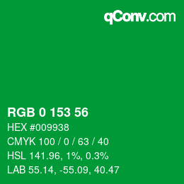 Color code: RGB 0 153 56 | qconv.com