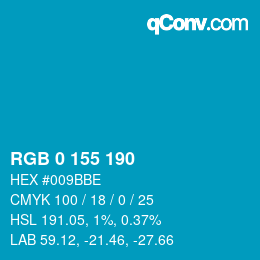 Color code: RGB 0 155 190 | qconv.com