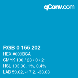 Farbcode: RGB 0 155 202 | qconv.com