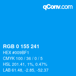 Color code: RGB 0 155 241 | qconv.com