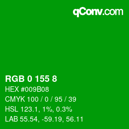 Farbcode: RGB 0 155 8 | qconv.com