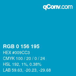 Color code: RGB 0 156 195 | qconv.com