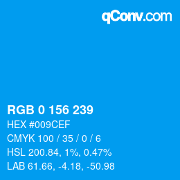 Color code: RGB 0 156 239 | qconv.com