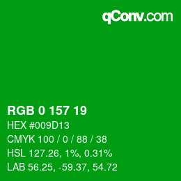 Color code: RGB 0 157 19 | qconv.com