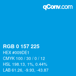 Color code: RGB 0 157 225 | qconv.com