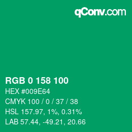 Color code: RGB 0 158 100 | qconv.com