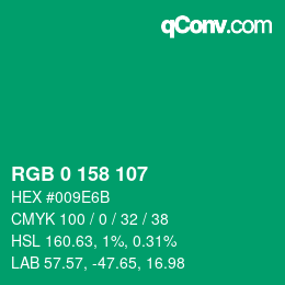 Color code: RGB 0 158 107 | qconv.com