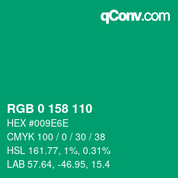 颜色代码: RGB 0 158 110 | qconv.com