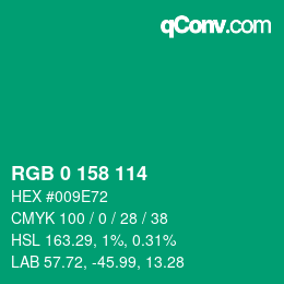 Color code: RGB 0 158 114 | qconv.com