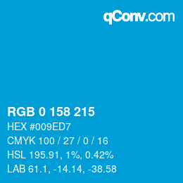 Color code: RGB 0 158 215 | qconv.com