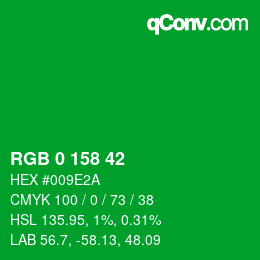 Color code: RGB 0 158 42 | qconv.com