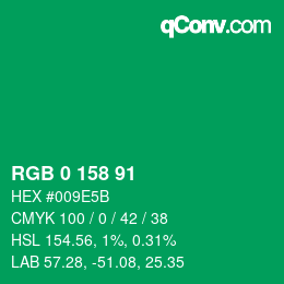 Color code: RGB 0 158 91 | qconv.com