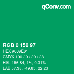 颜色代码: RGB 0 158 97 | qconv.com