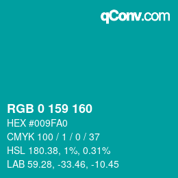 Color code: RGB 0 159 160 | qconv.com