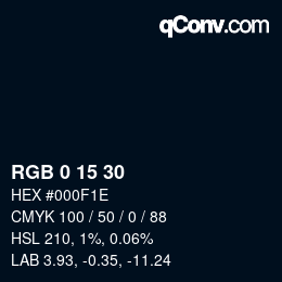 カラーコード: RGB 0 15 30 | qconv.com