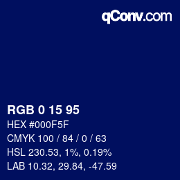 Farbcode: RGB 0 15 95 | qconv.com