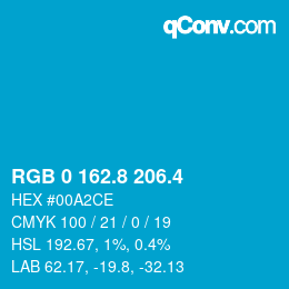 カラーコード: RGB 0 162.8 206.4 | qconv.com
