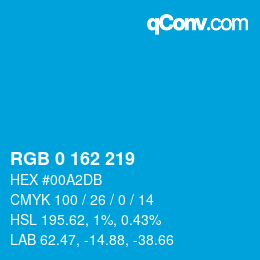 Farbcode: RGB 0 162 219 | qconv.com