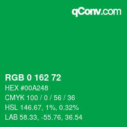 Color code: RGB 0 162 72 | qconv.com