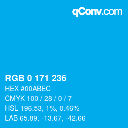 Color code: RGB 0 171 236 | qconv.com
