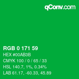 Color code: RGB 0 171 59 | qconv.com