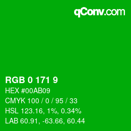 Color code: RGB 0 171 9 | qconv.com