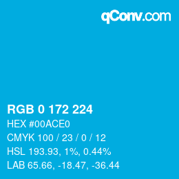 Color code: RGB 0 172 224 | qconv.com