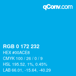 Color code: RGB 0 172 232 | qconv.com