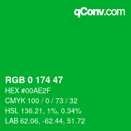 Color code: RGB 0 174 47 | qconv.com