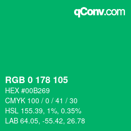 Color code: RGB 0 178 105 | qconv.com