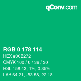 Color code: RGB 0 178 114 | qconv.com