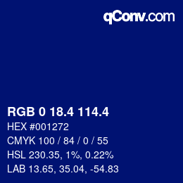 カラーコード: RGB 0 18.4 114.4 | qconv.com