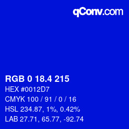 カラーコード: RGB 0 18.4 215 | qconv.com
